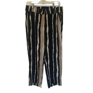 Cambio Black Tan Striped Pants sz 6